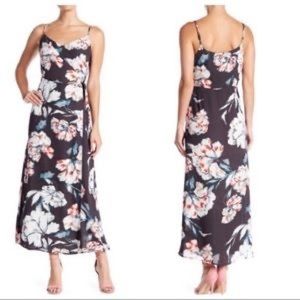 Philosophy size 6 maxi wrap dress, floral navy print